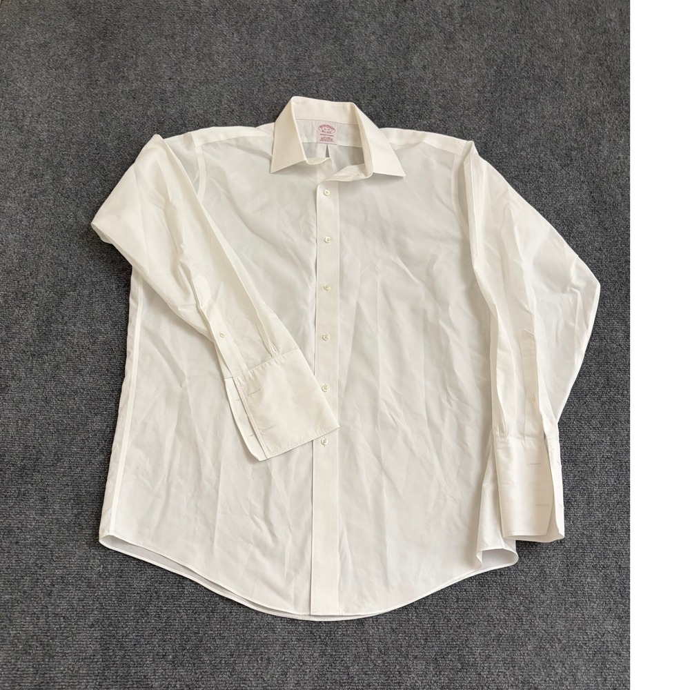 Brooks Brothers Traditional White Non-Iron Supima Cotton French Cuff Shirt 16-33